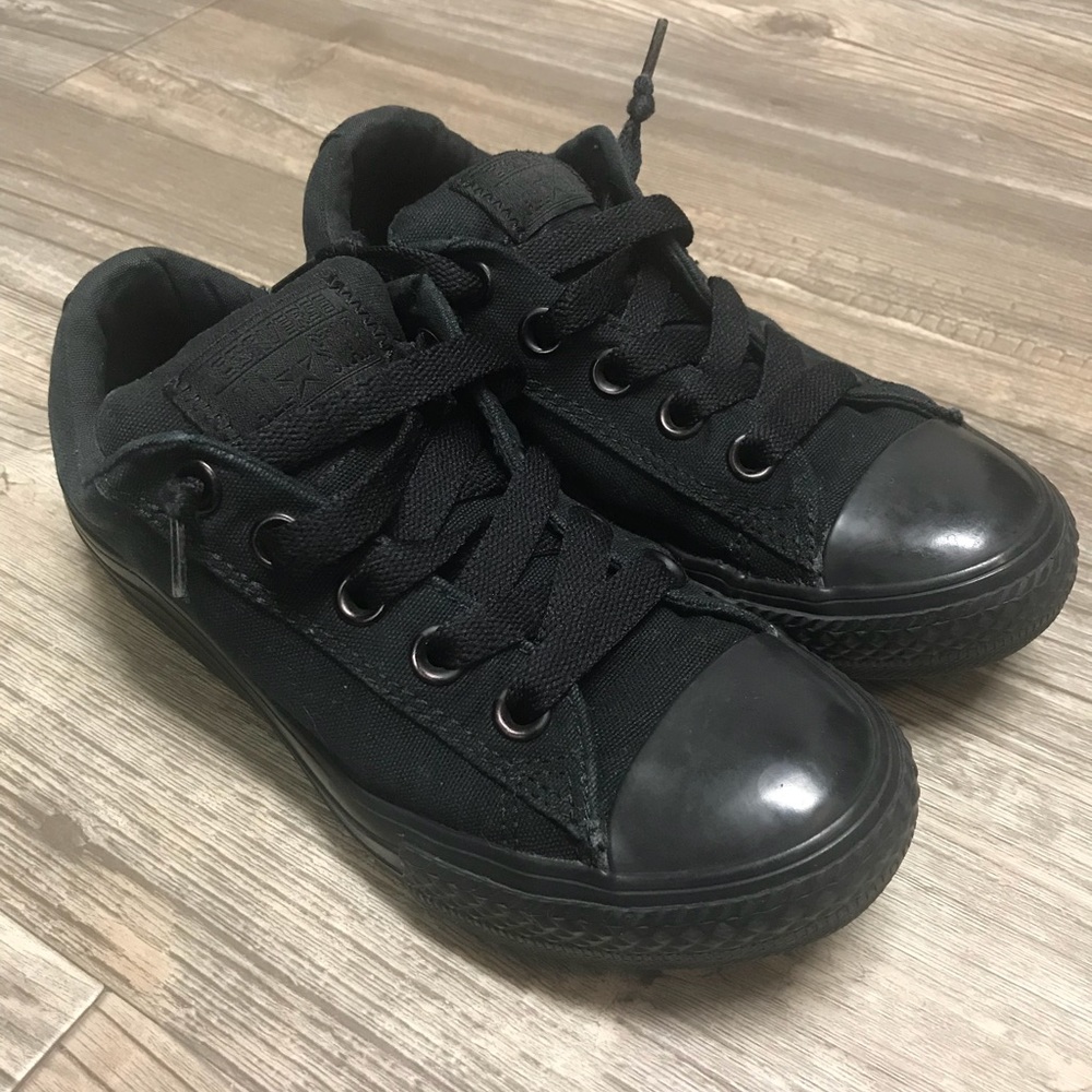 Kids Converse All Star Low Black Mono Sneakers
